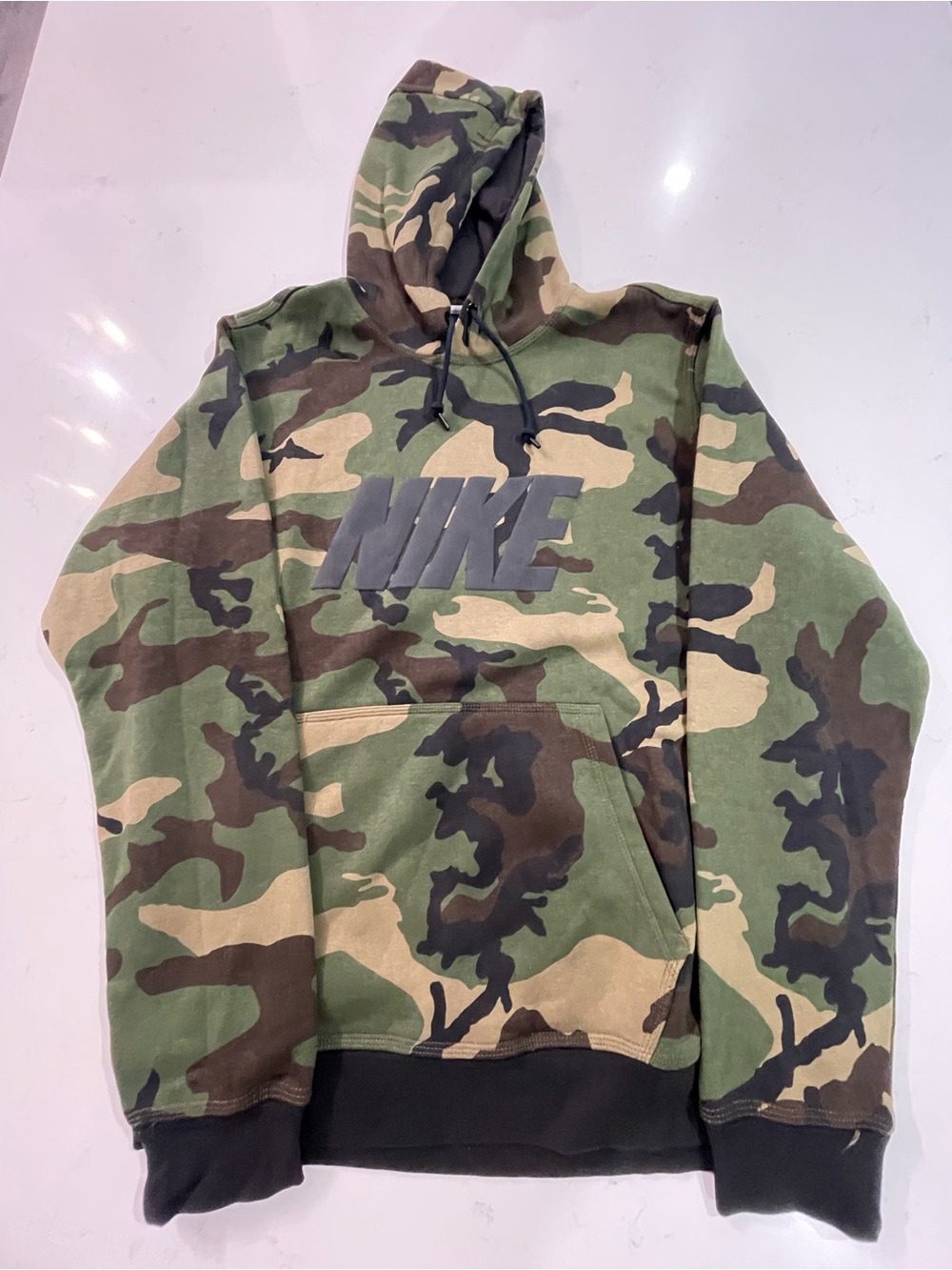 Nike Woodland Camo Big Logo Spellout Hoodie XL